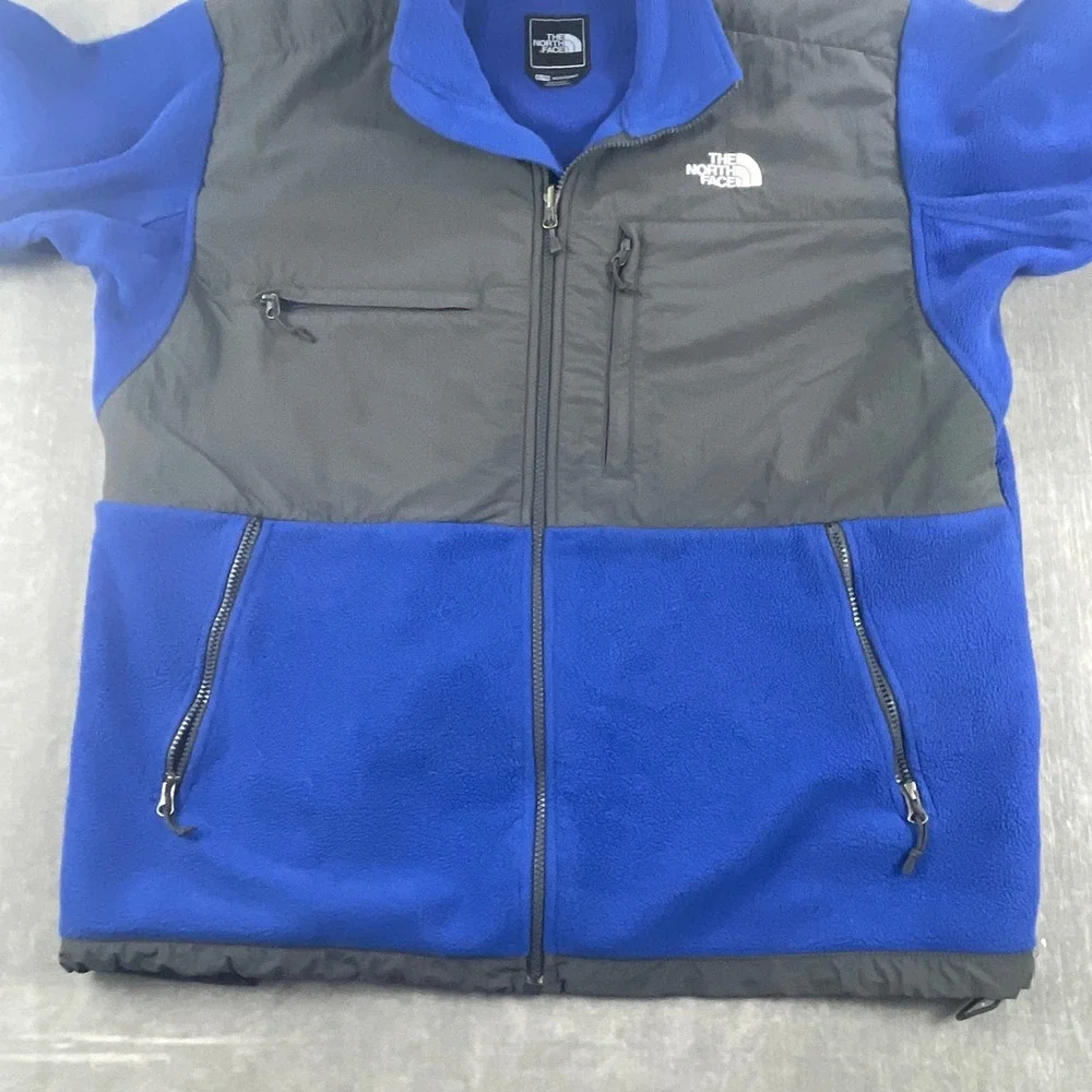 The North Face Mens XL Blue Denali Fleece Jacket Full Zip Overlay